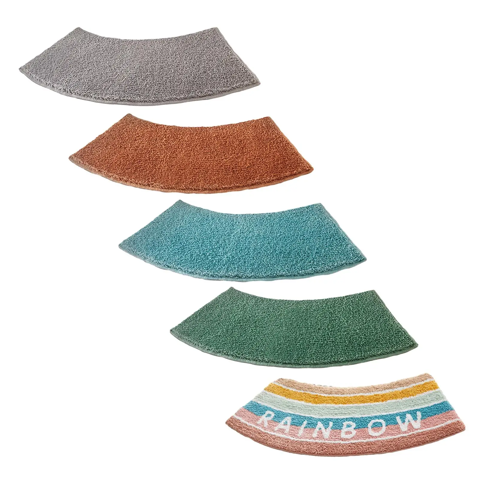 Bamboo Bath Mat - Curved Shower Mat Toilet Rug Bathtub