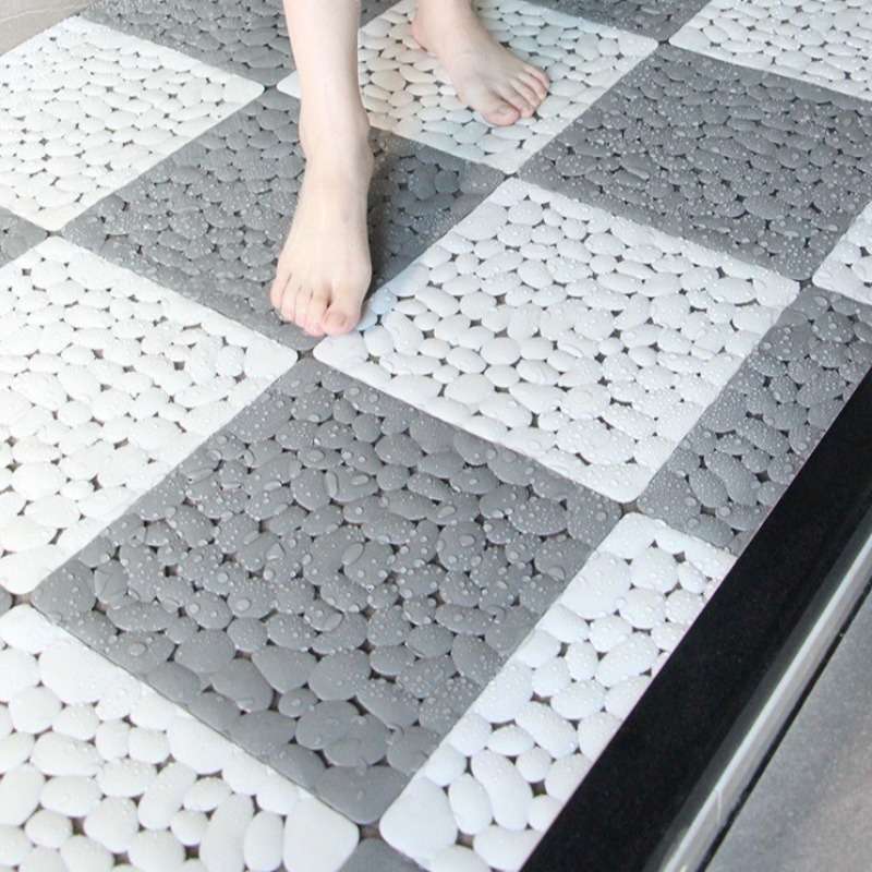 1-10PC 30X30cm Bathroom Pebble - Bamboo Bath Mat recension och pris