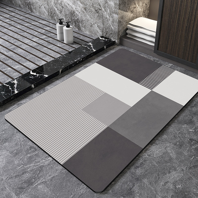 Nordic Geometric Diatomite Bat - Bamboo Bath Mat recension och pris