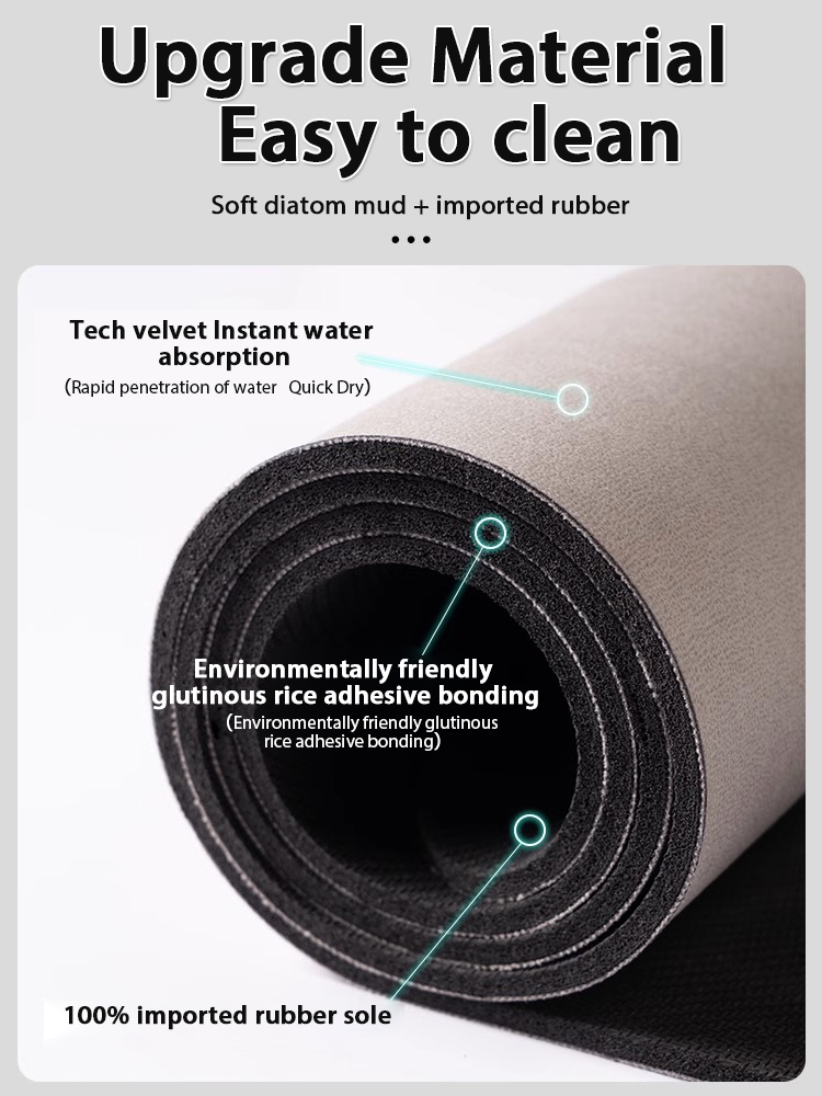 Nordic Geometric Diatomite Bat - Bamboo Bath Mat recension och pris